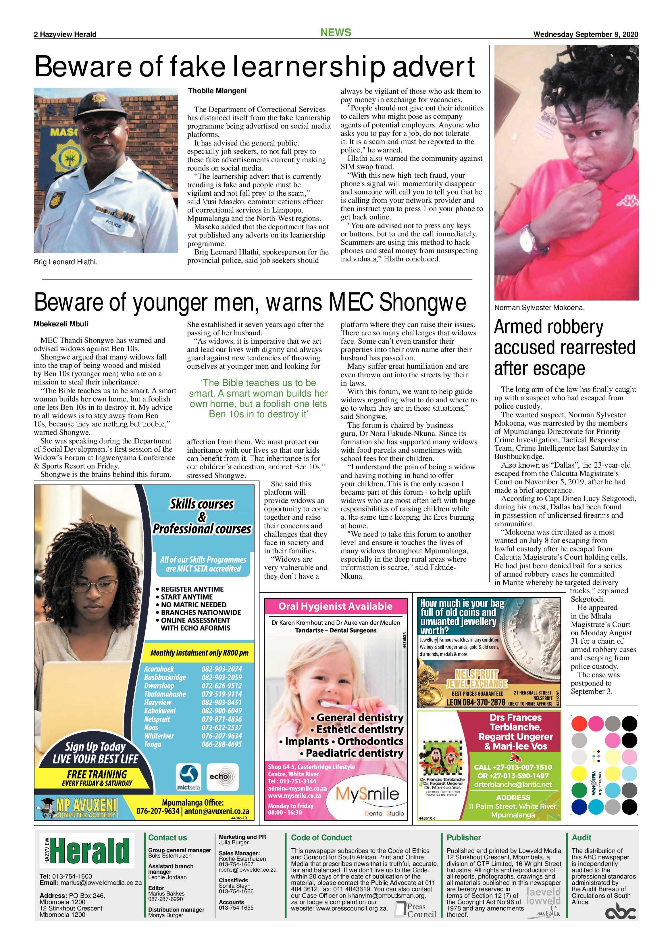 Hazyview herald 9 September 2020 page 2